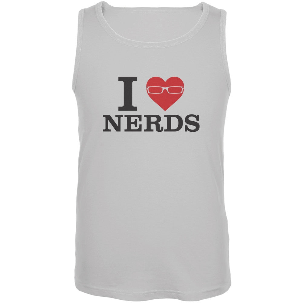 I Heart Nerds White Adult Tank Top Men's Tank Tops Old Glory 2XL White