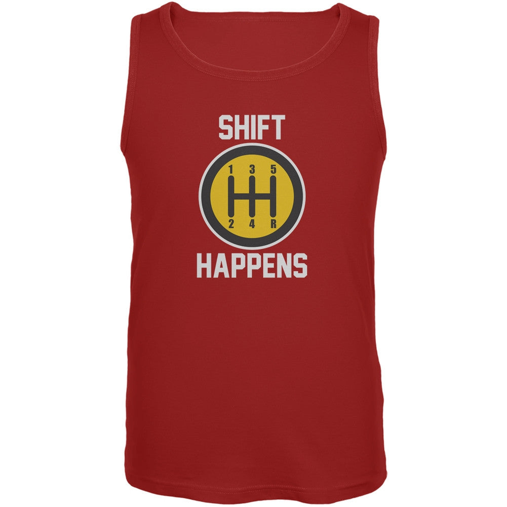 Shift Happens Red Adult Tank Top Men's Tank Tops Old Glory 2XL Red
