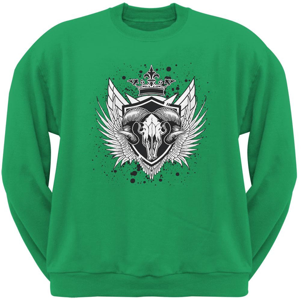 Ram Skull Irish Green Adult Sweatshirt Men's Sweatshirts Old Glory 2XL Green
