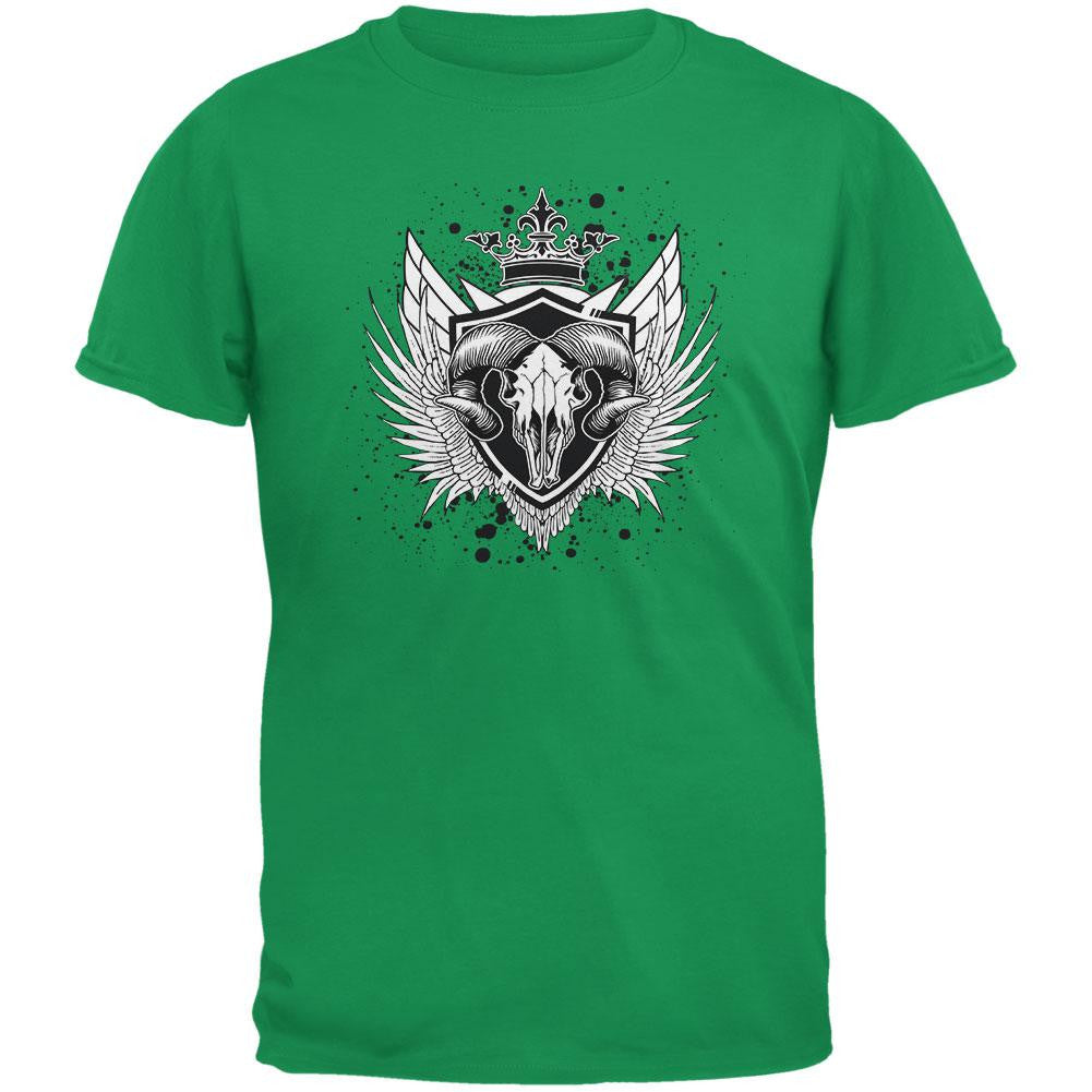 Ram Skull Irish Green Youth T-Shirt Youth T-Shirts Old Glory LG Green