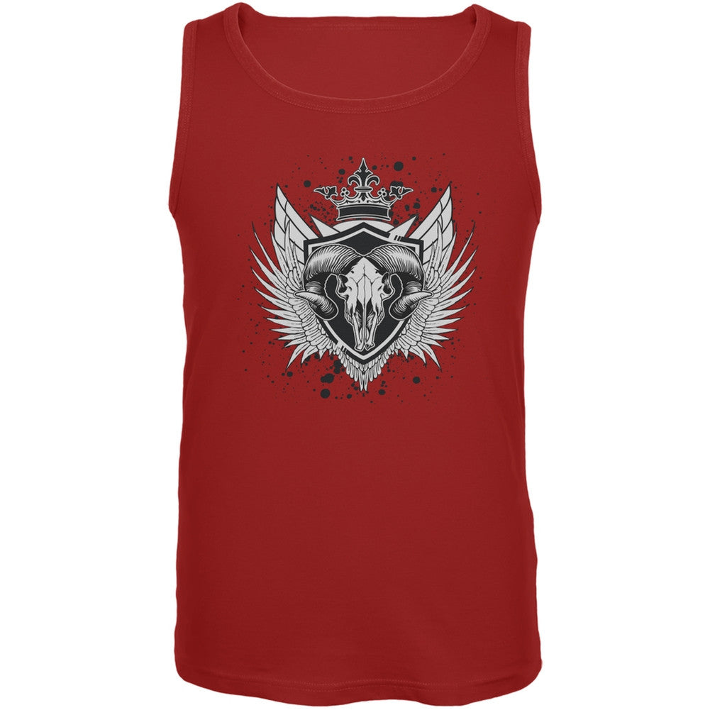 Ram Skull Red Adult Tank Top Men's Tank Tops Old Glory 2XL Red