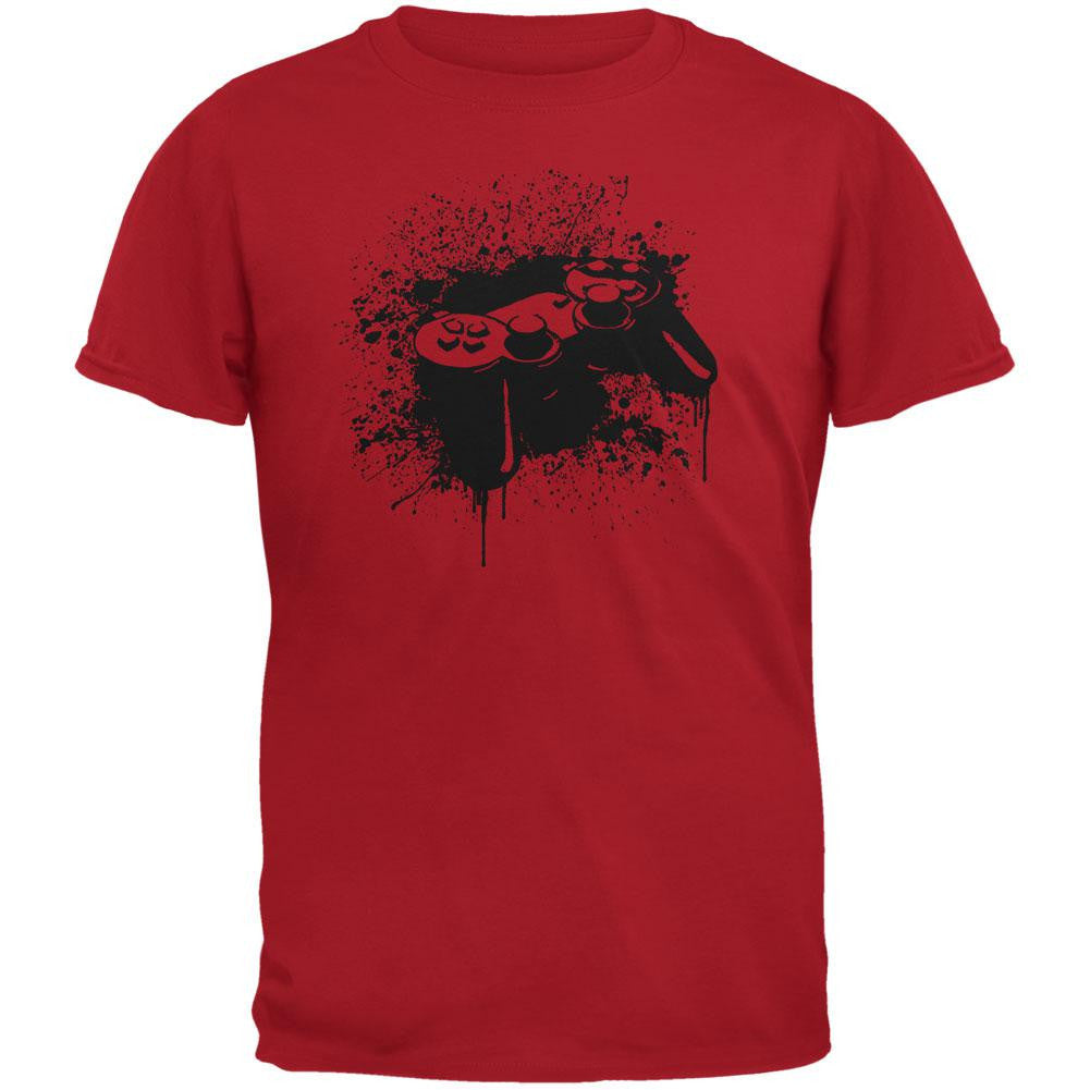 Game Controller Red Adult T-Shirt Men's T-Shirts Old Glory 2XL Red