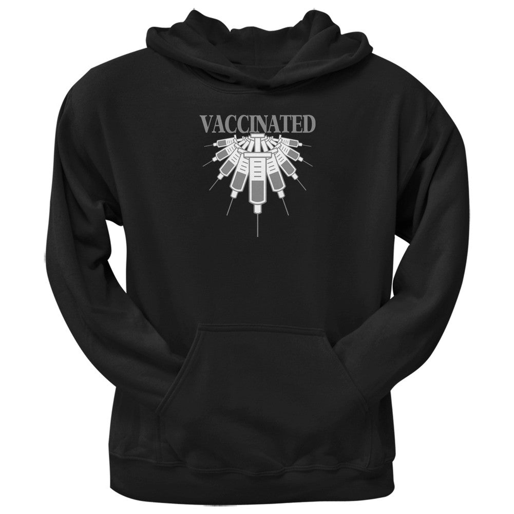 Proudly Vaccinated Black Adult Hoodie Men's Hoodies Old Glory 2XL Black