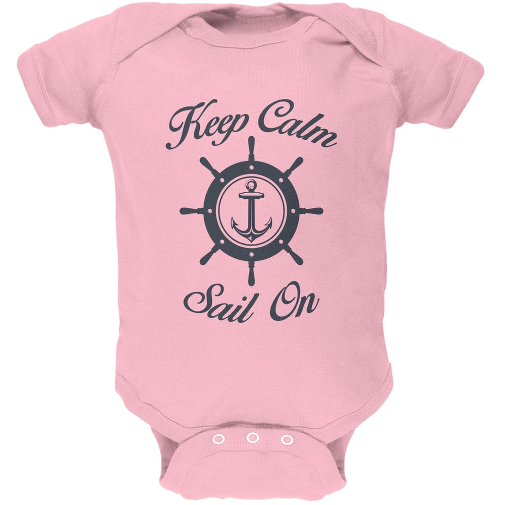 Sail On Light Pink Soft Baby One Piece Baby One Piece Old Glory 0-3M Pink