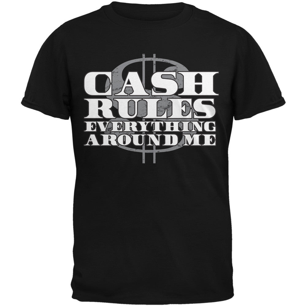 Cash Rules Black Adult T-Shirt Men's T-Shirts Old Glory 2XL Black