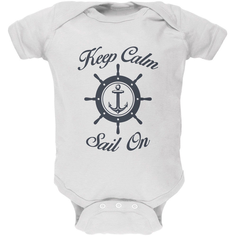 Sail On White Soft Baby One Piece Baby One Piece Old Glory 0-3M White