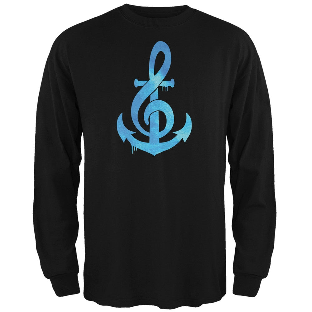 Anchor Clef Black Adult Long Sleeve T-Shirt Men's Long Sleeves Old Glory 2XL Black