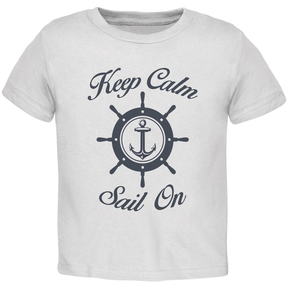 Sail On White Toddler T-Shirt Toddler T-Shirts Old Glory 2T White