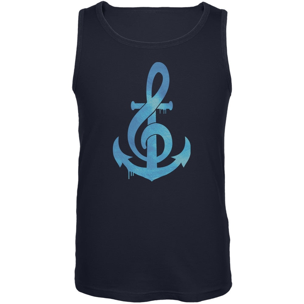 Anchor Clef Navy Adult Sleeveless Shirt Men's T-Shirts Old Glory 2XL Blue