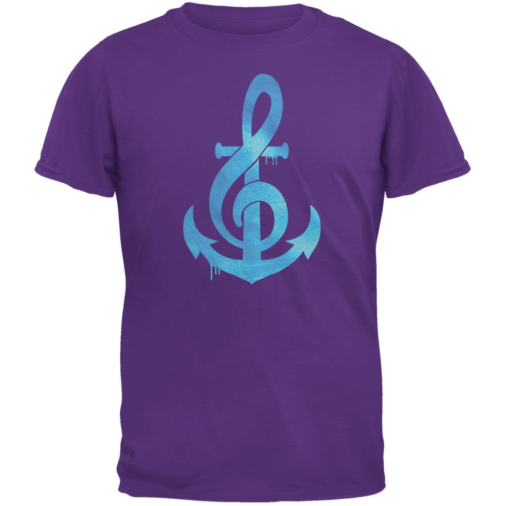 Anchor Clef Purple Adult T-Shirt Men's T-Shirts Old Glory 2XL Purple