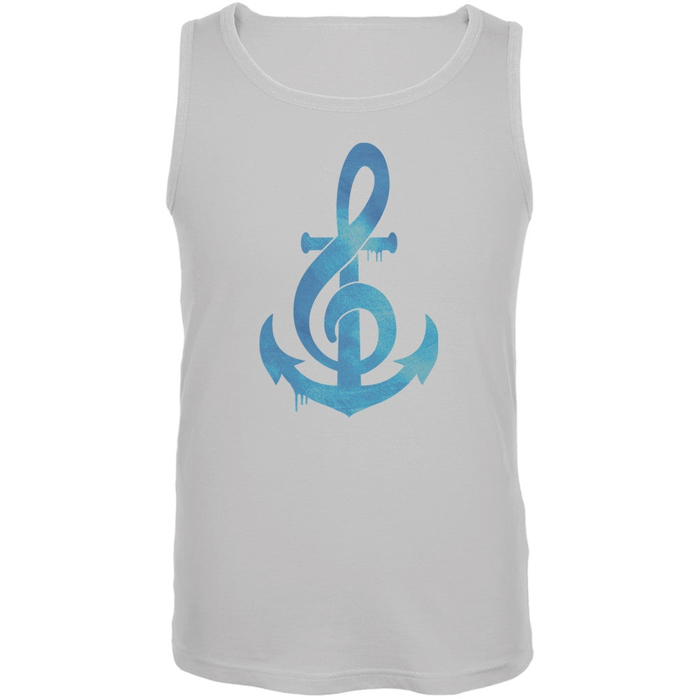 Anchor Clef White Adult Tank Top Men's Tank Tops Old Glory 2XL White