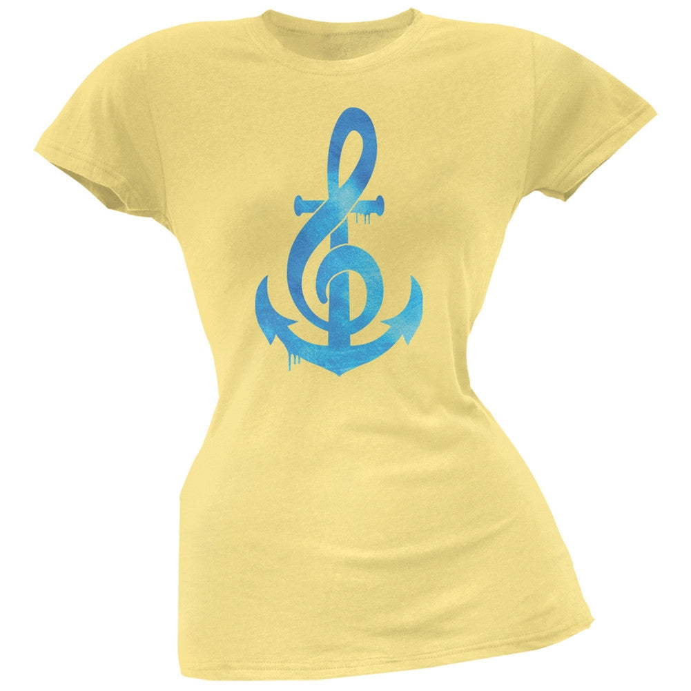 Anchor Clef Yellow Soft Juniors T-Shirt Juniors T-Shirts Old Glory 2XL Yellow