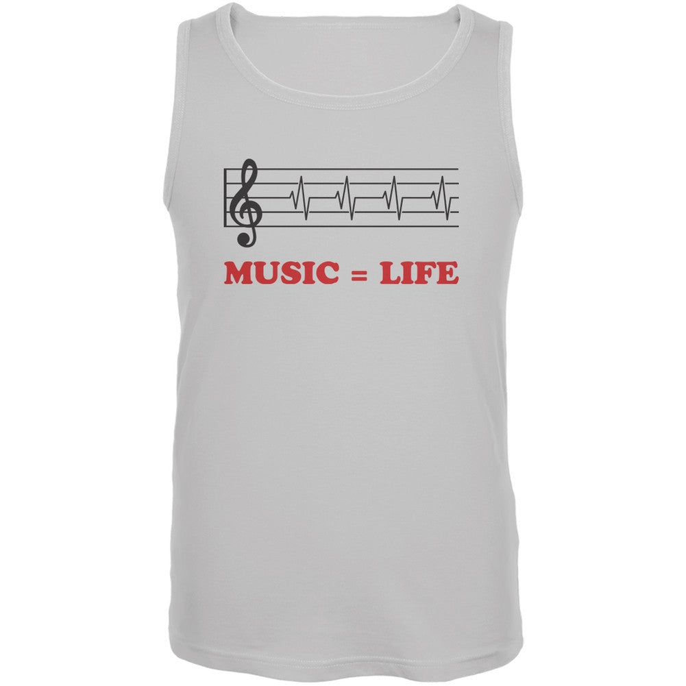 Music=Life Treble Clef White Adult Tank Top Men's Tank Tops Old Glory 2XL White