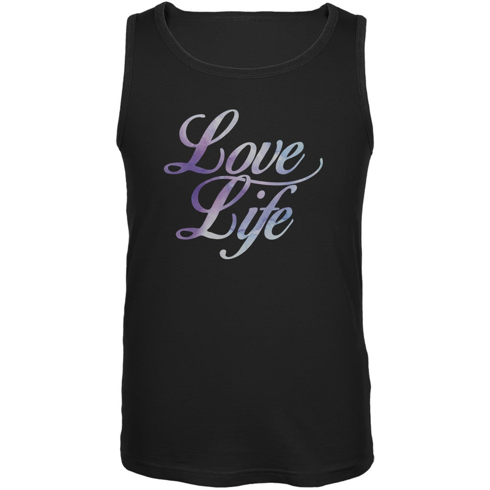 Love Life Watercolor Black Adult Tank Top Men's Tank Tops Old Glory 2XL Black