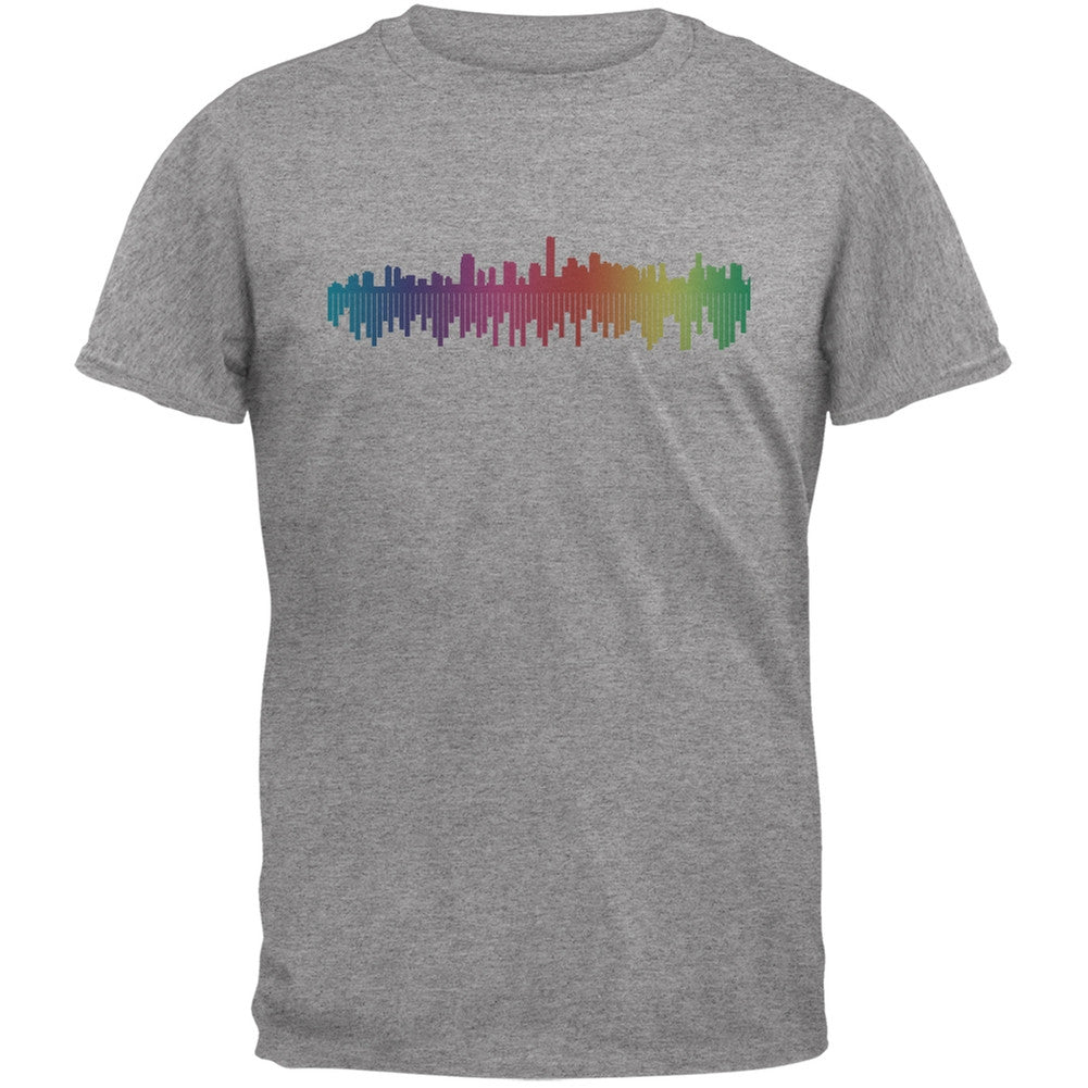 City Levels Heather Grey Adult T-Shirt Men's T-Shirts Old Glory 2XL Grey