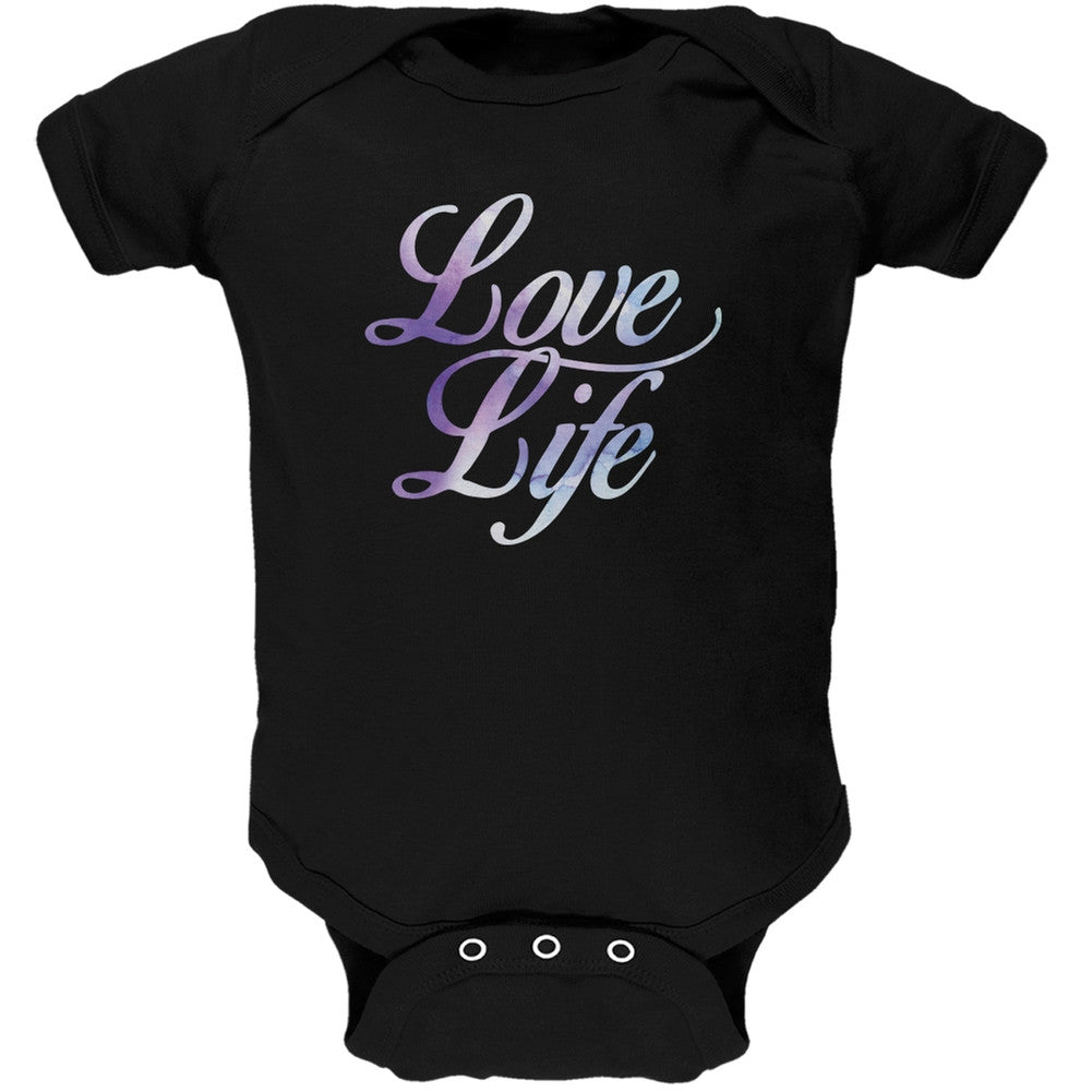 Love Life Watercolor Black Soft Baby One Piece Baby One Piece Old Glory 0-3M Black