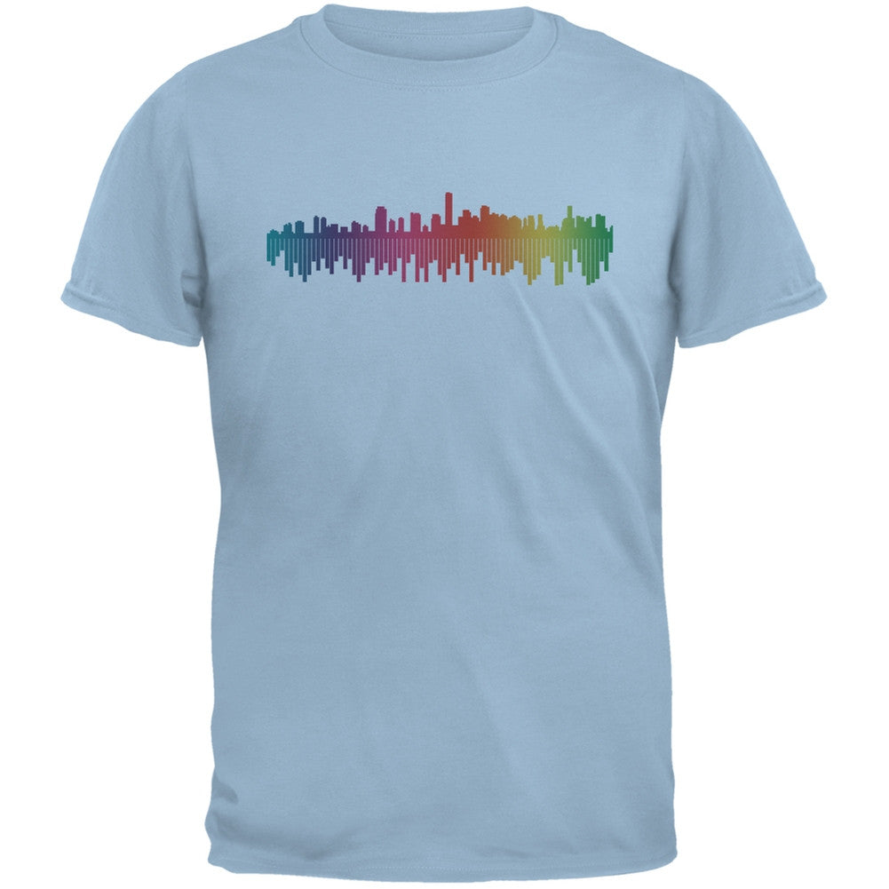 City Levels Light Blue Adult T-Shirt Men's T-Shirts Old Glory 2XL Blue