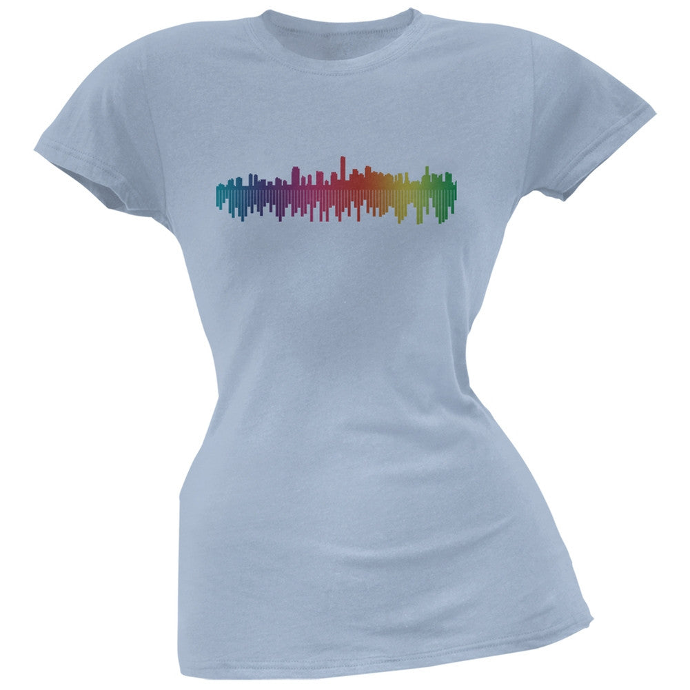 City Levels Light Blue Soft Juniors T-Shirt Juniors T-Shirts Old Glory 2XL Blue