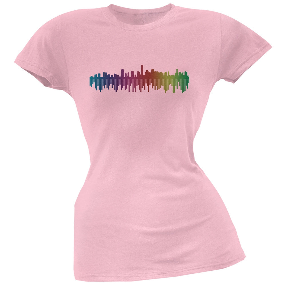 City Levels Light Pink Soft Juniors T-Shirt Juniors T-Shirts Old Glory 2X Pink