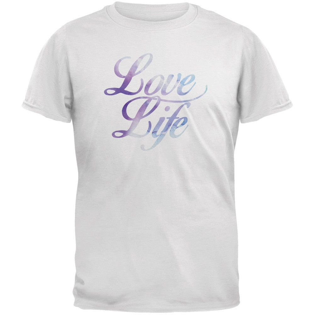 Love Life Watercolor White Youth T-Shirt Youth T-Shirts Old Glory LG White