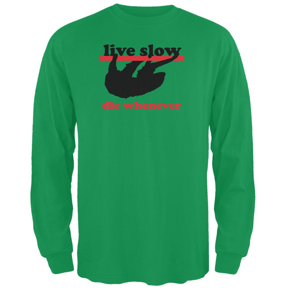 Live Slow Irish Green Adult Long Sleeve T-Shirt Men's Long Sleeves Old Glory 2XL Green