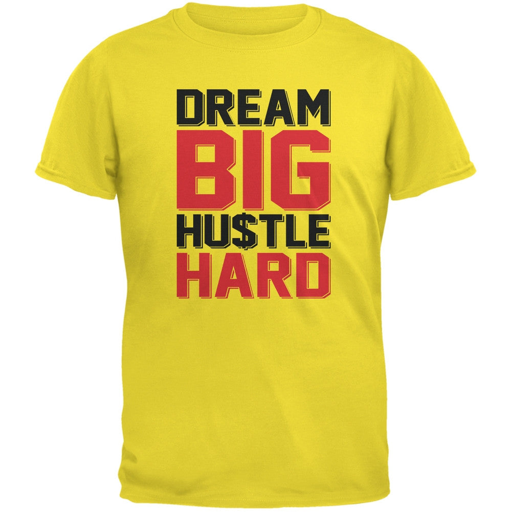 Dream Big Hustle Hard Yellow Youth T-Shirt Youth T-Shirts Old Glory LG Yellow
