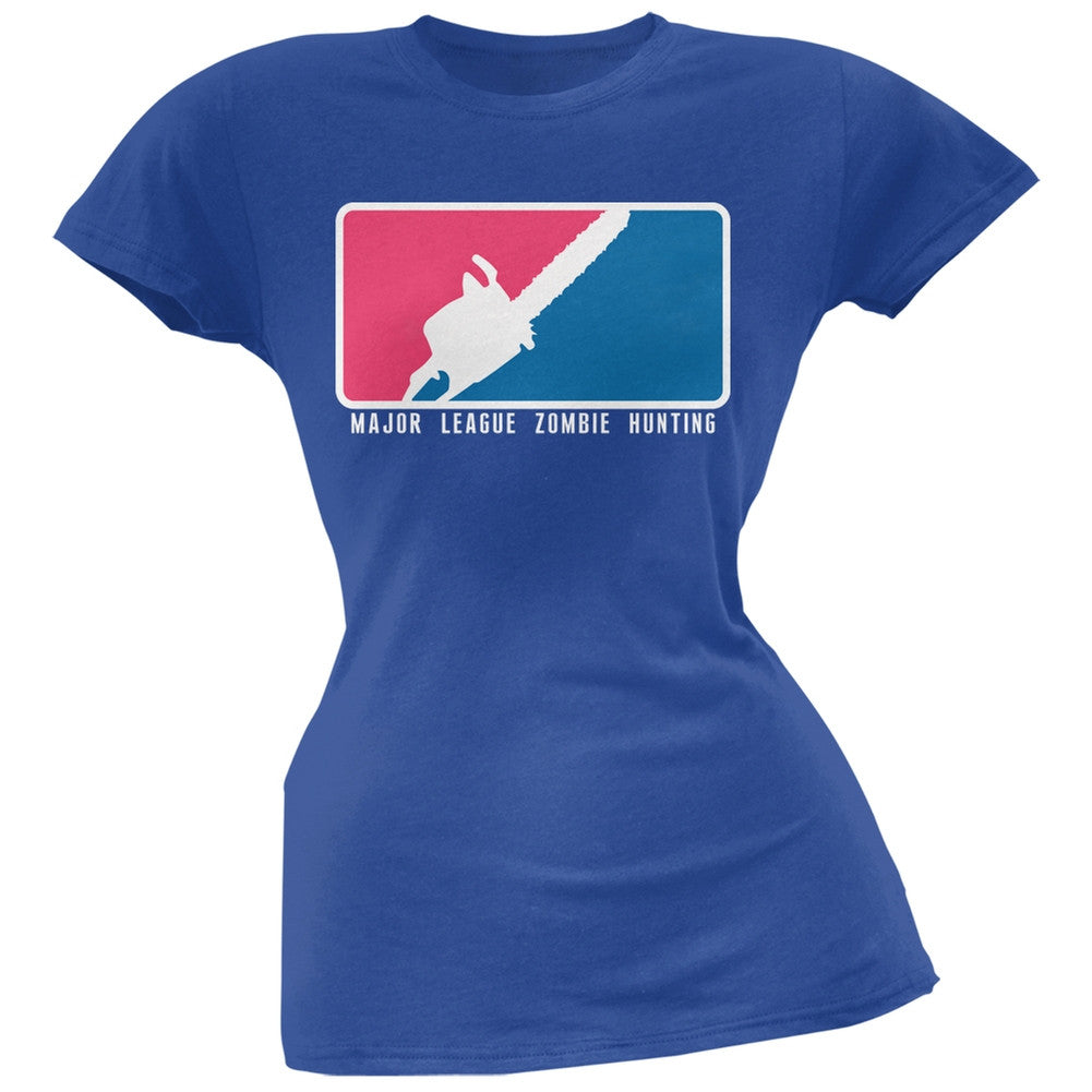 Major League Zombie Hunter Royal Soft Juniors T-Shirt Juniors T-Shirts Old Glory 2X Blue