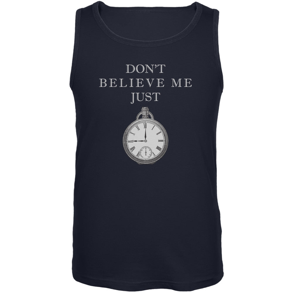 Dont Believe Me Navy Adult Sleeveless Shirt Men's T-Shirts Old Glory 2XL Blue
