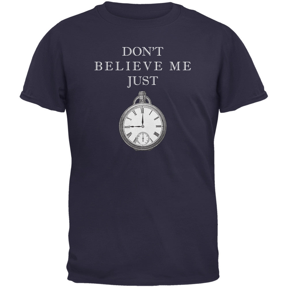 Dont Believe Me Navy Adult T-Shirt Men's T-Shirts Old Glory 2XL Blue