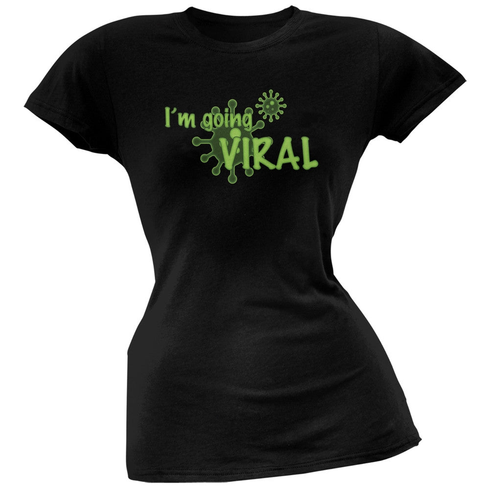 Going Viral Funny Flu Black Black Juniors Soft T-Shirt Juniors T-Shirts Old Glory 2XL Black