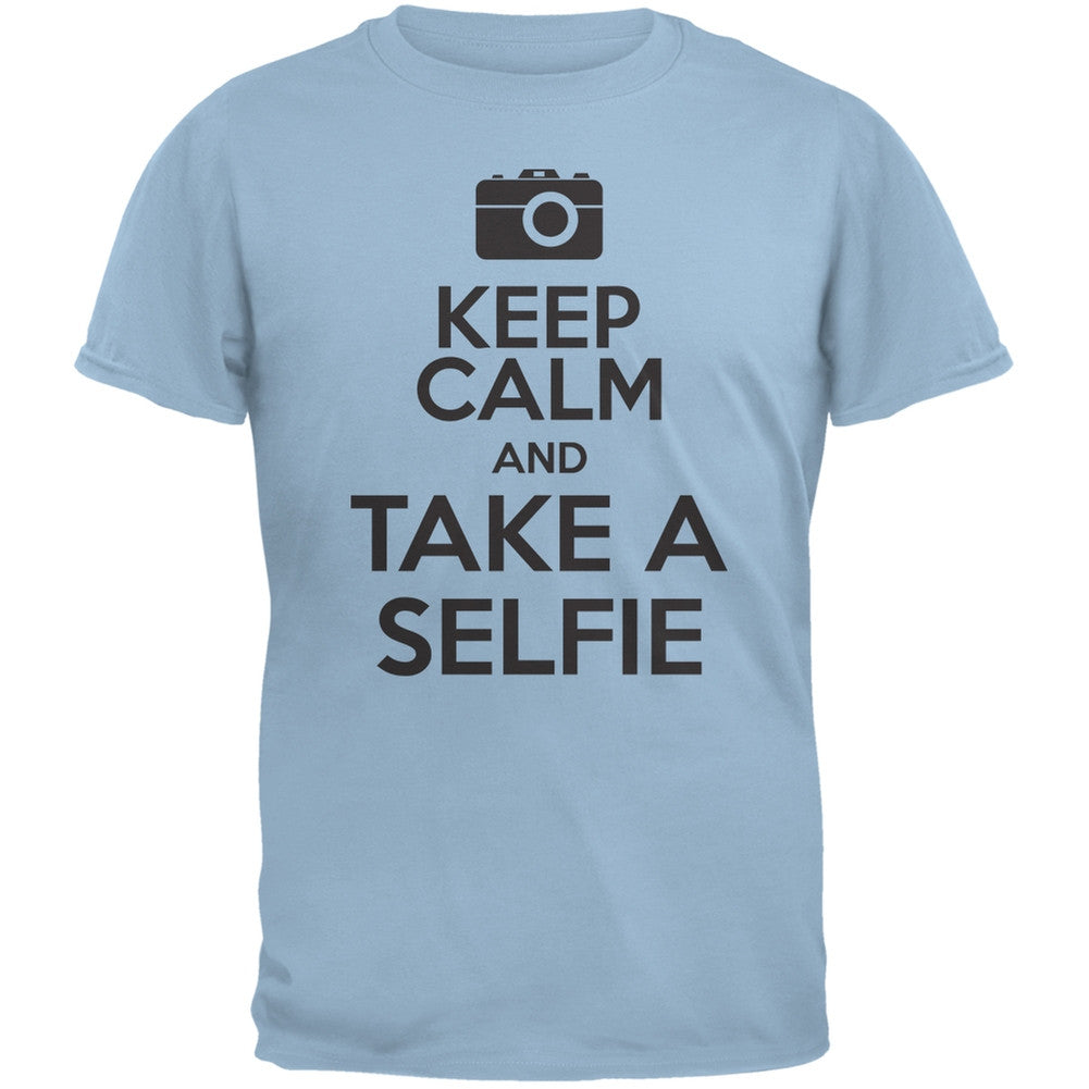 Keep Calm Take a Selfie Light Heather Grey Adult T-Shirt Men's T-Shirts Old Glory