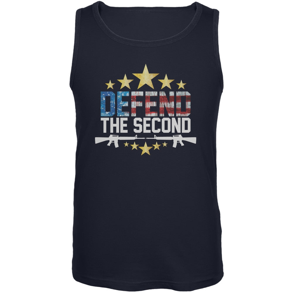 Defend The Second Navy Adult Sleeveless Shirt Men's T-Shirts Old Glory 2XL Blue