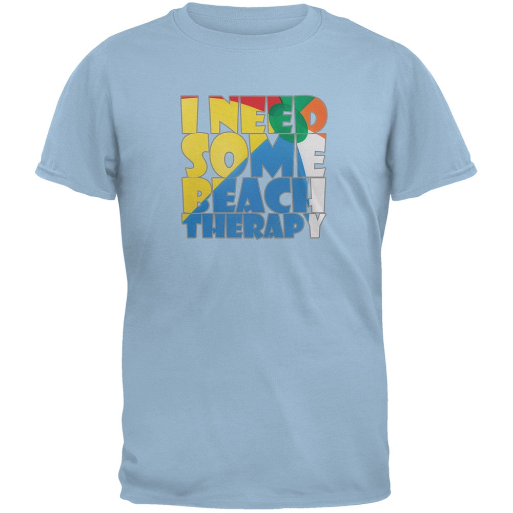Beach Therapy Light Blue Adult T-Shirt Men's T-Shirts Old Glory 2XL Blue