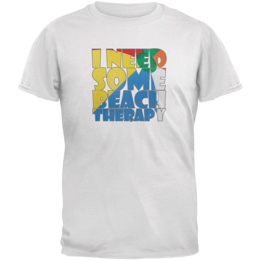 Beach Therapy White Adult T-Shirt Men's T-Shirts Old Glory 2XL White