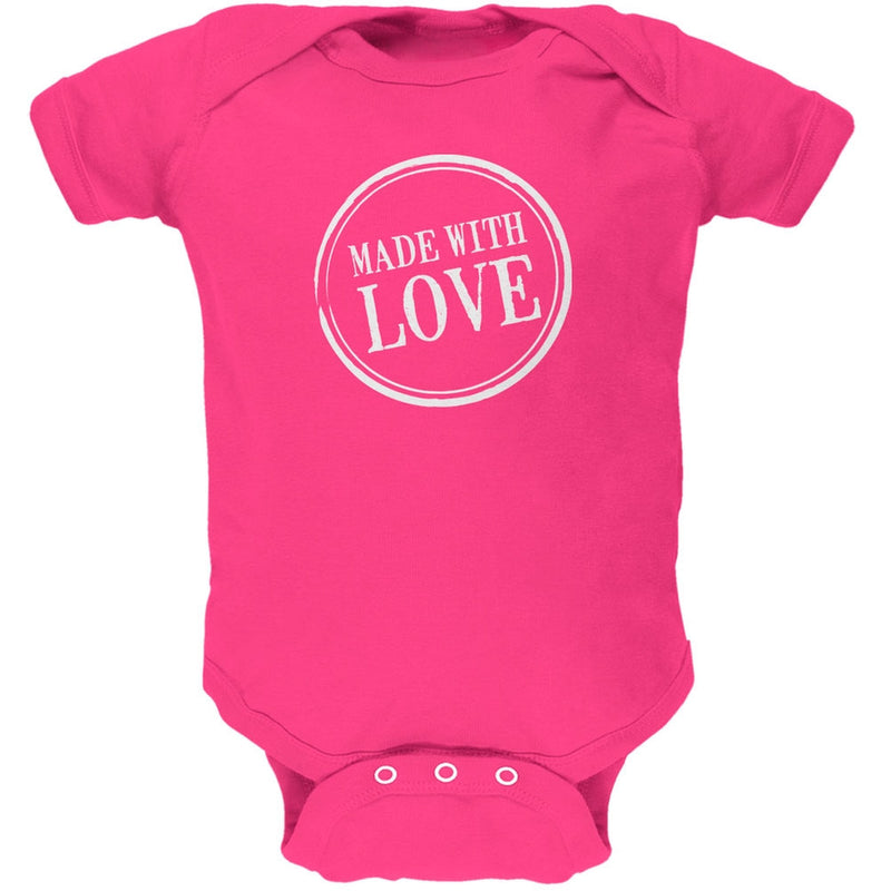 Valentine's Day - Made With Love Hot Pink Soft Baby One Piece Baby One Piece Old Glory