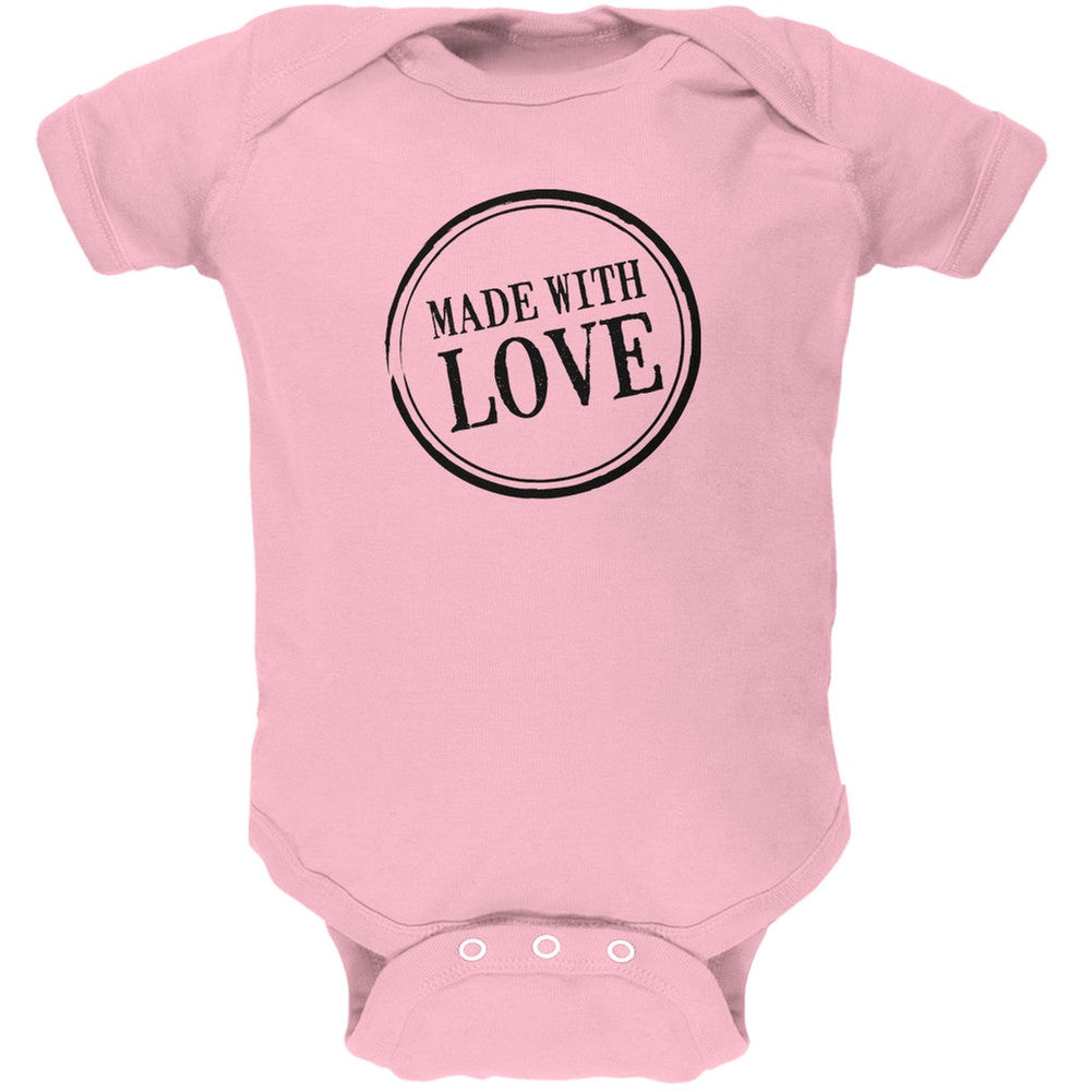 Valentine's Day - Made With Love Light Pink Soft Baby One Piece Baby One Piece Old Glory 0-3M Pink