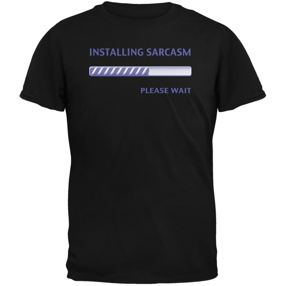 Installing Sarcasm Funny Black Adult T-Shirt Men's T-Shirts Old Glory 2XL Black