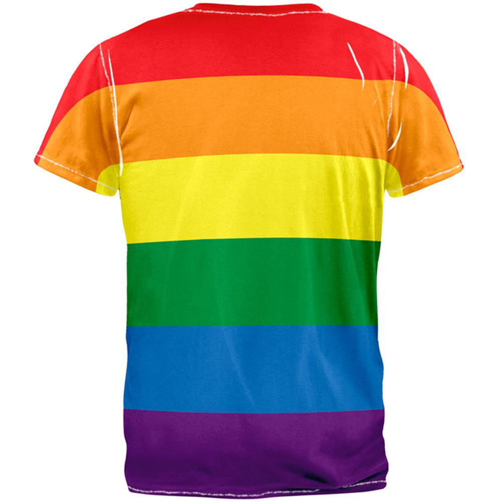 Rainbow Gay Pride All Over Adult T-Shirt Men's T-Shirts Old Glory