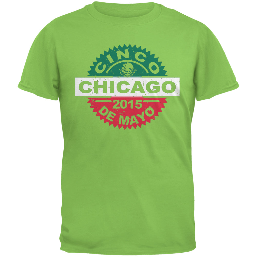 Cinco De Mayo - Chicago Lime Green Adult T-Shirt Men's T-Shirts Old Glory 2XL Green