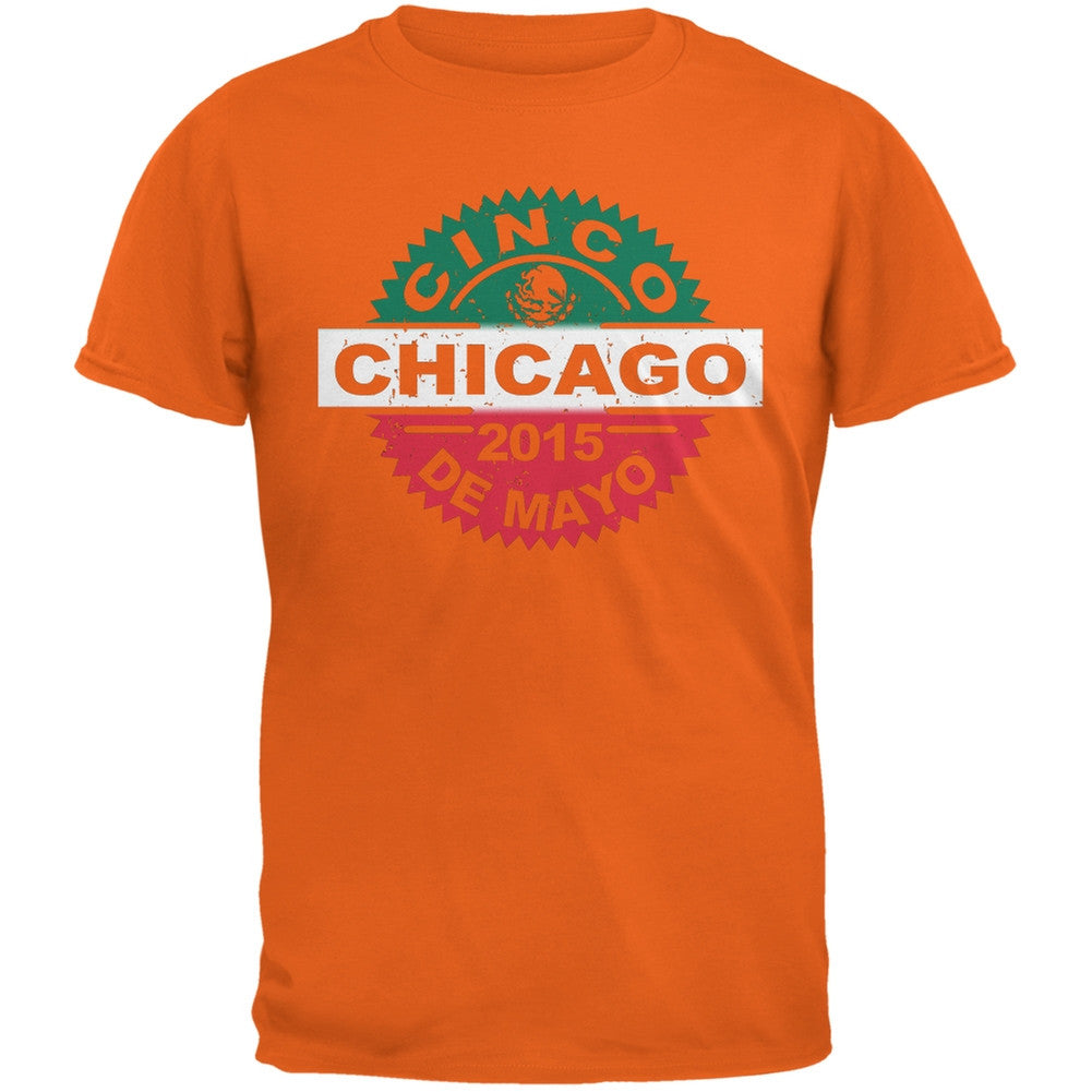 Cinco De Mayo - Chicago Orange Adult T-Shirt Men's T-Shirts Old Glory 2XL Orange