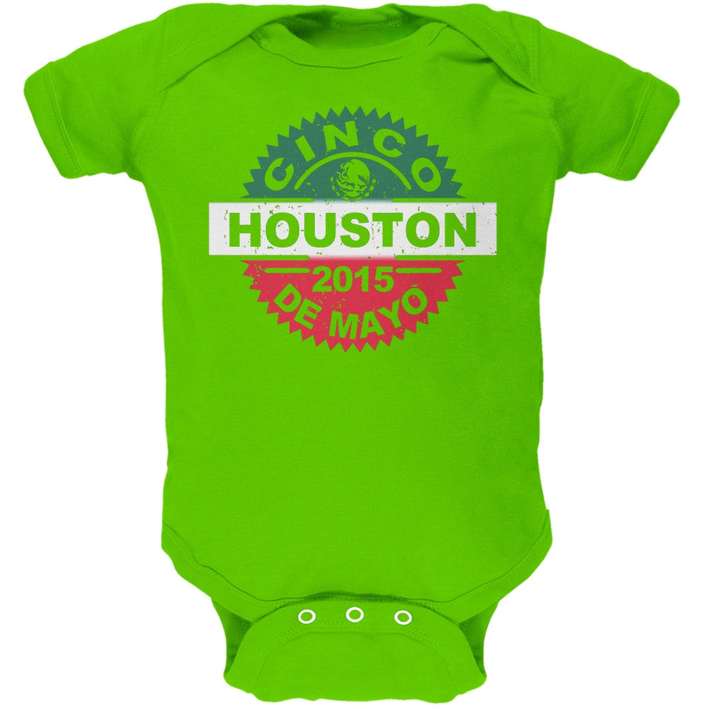 Cinco De Mayo - Houston Key Lime Green Soft Baby One Piece Baby One Piece Old Glory