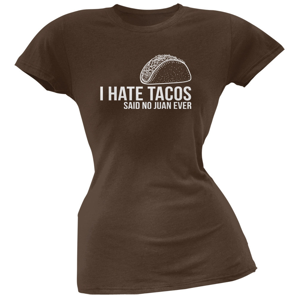 Cinco de Mayo - I Hate Tacos Black Juniors Soft T-Shirt Juniors T-Shirts Old Glory