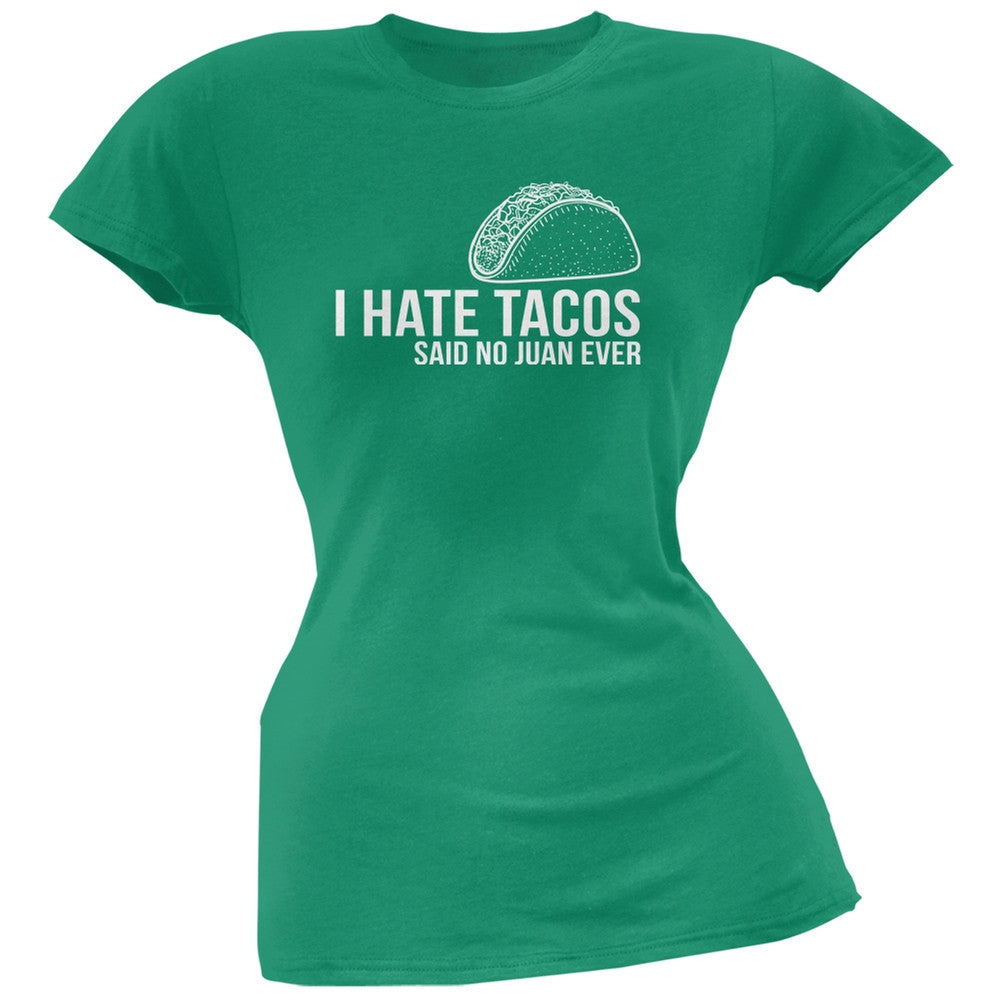 Cinco de Mayo - I Hate Tacos Black Juniors Soft T-Shirt Juniors T-Shirts Old Glory