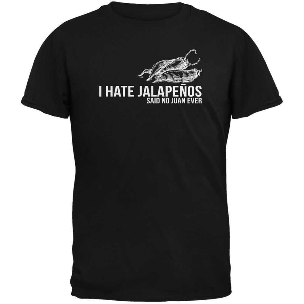 Cinco de Mayo - I Hate Jalapenos Black Adult T-Shirt Men's T-Shirts Old Glory