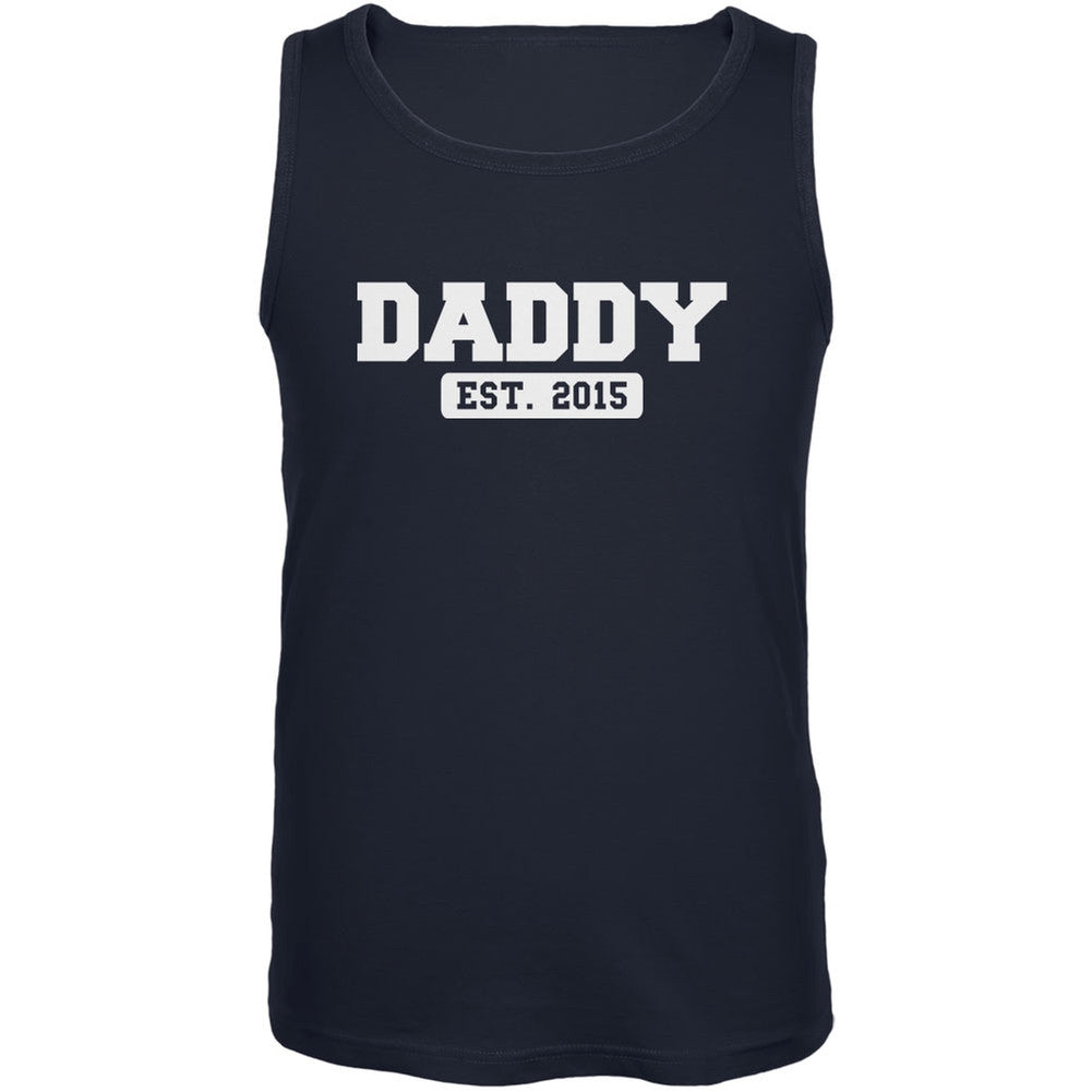 Father's Day Daddy Est. 2015 Navy Adult Tank Top Men's Tank Tops Old Glory 2XL Blue