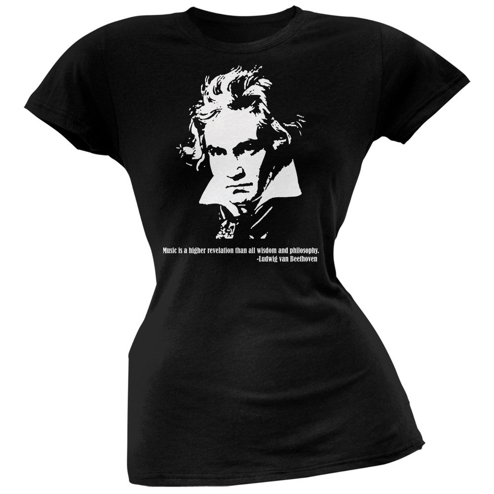 Beethoven Quote - Black Soft Juniors T-Shirt Juniors T-Shirts Old Glory SM Black