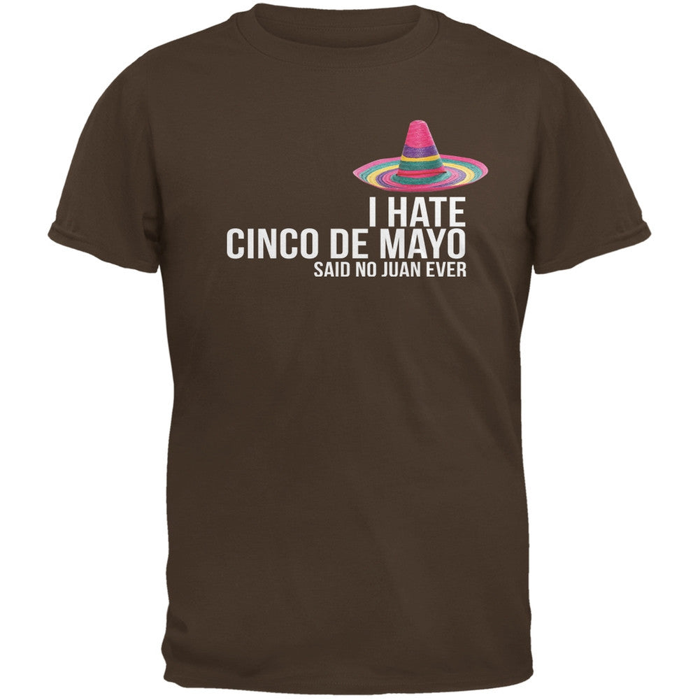 Cinco De Mayo - I Hate Cinco de Mayo Black Adult T-Shirt Men's T-Shirts Old Glory