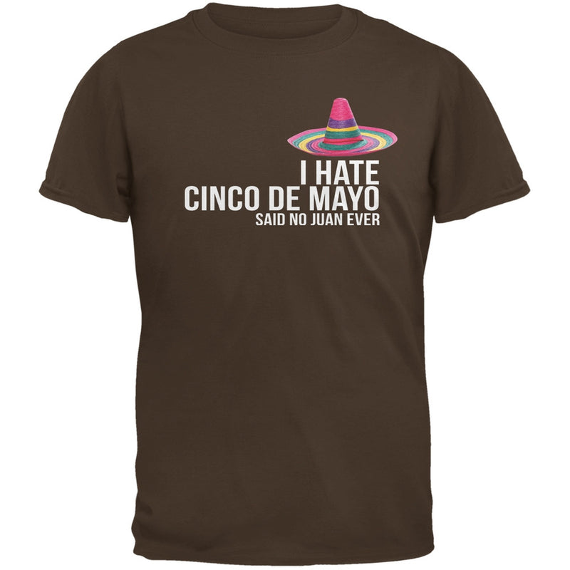 Cinco De Mayo - I Hate Cinco de Mayo Black Adult T-Shirt Men's T-Shirts Old Glory