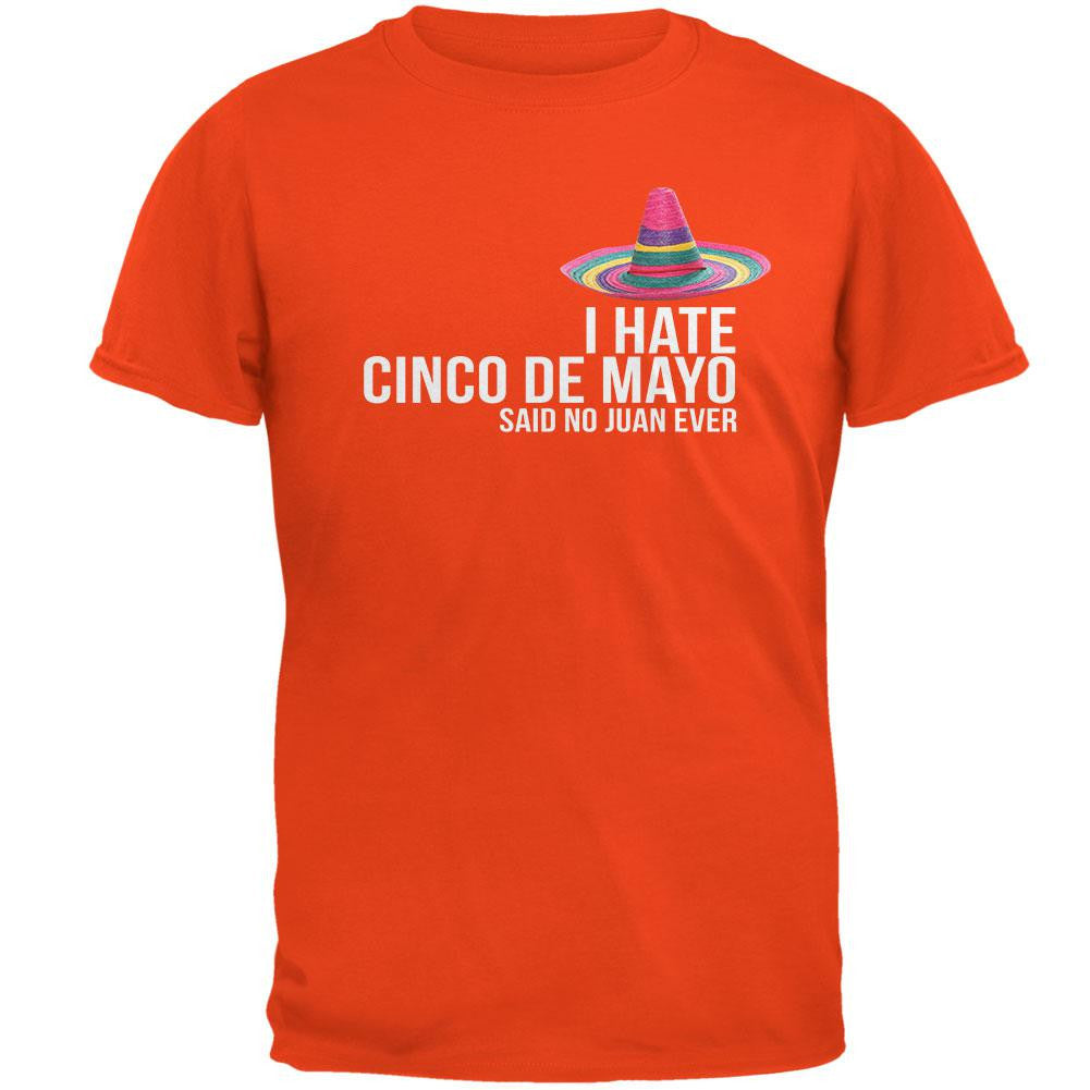 Cinco de Mayo - I Hate Tequila Orange Adult T-Shirt Men's T-Shirts Old Glory 2XL Orange