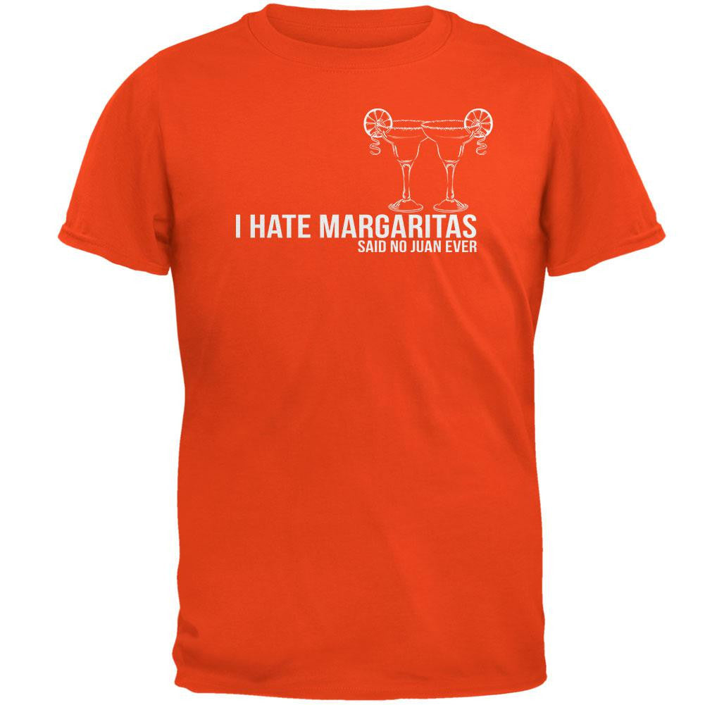 Cinco de Mayo - I Hate Margaritas Orange Adult T-Shirt Men's T-Shirts Old Glory 2XL Orange
